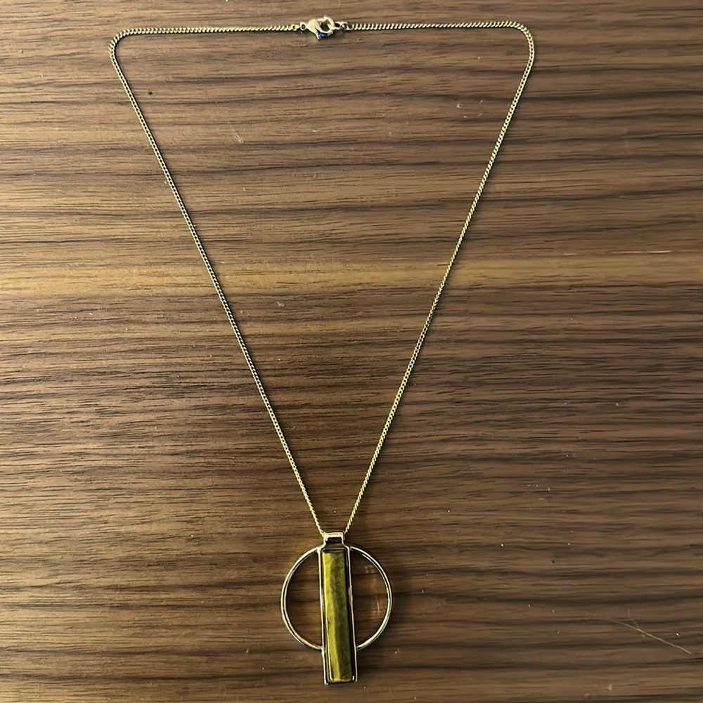 Jenny Bird Pendant Necklace with Brown Stone